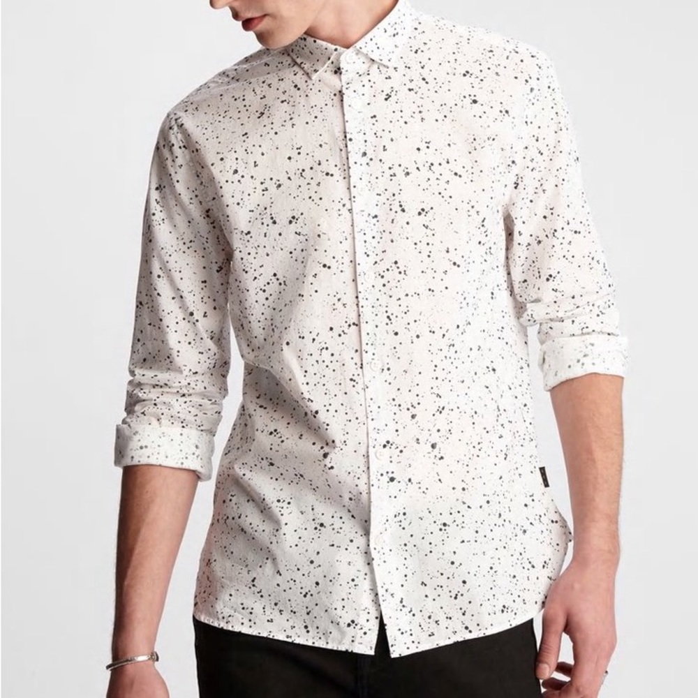 John Varvatos Splatter Button Up Shirt